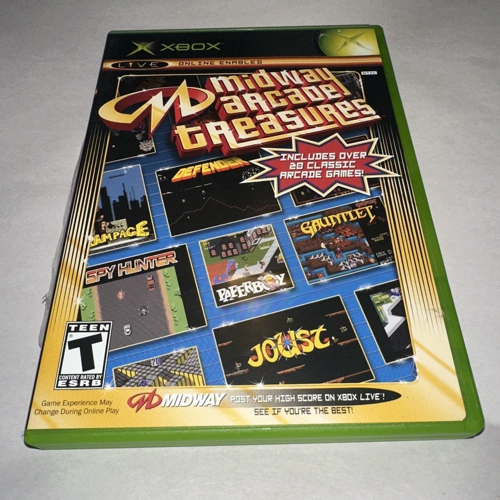 Midway Arcade Treasures (Microsoft Xbox, 2003) Complete CIB W/ Reg Card + Manual